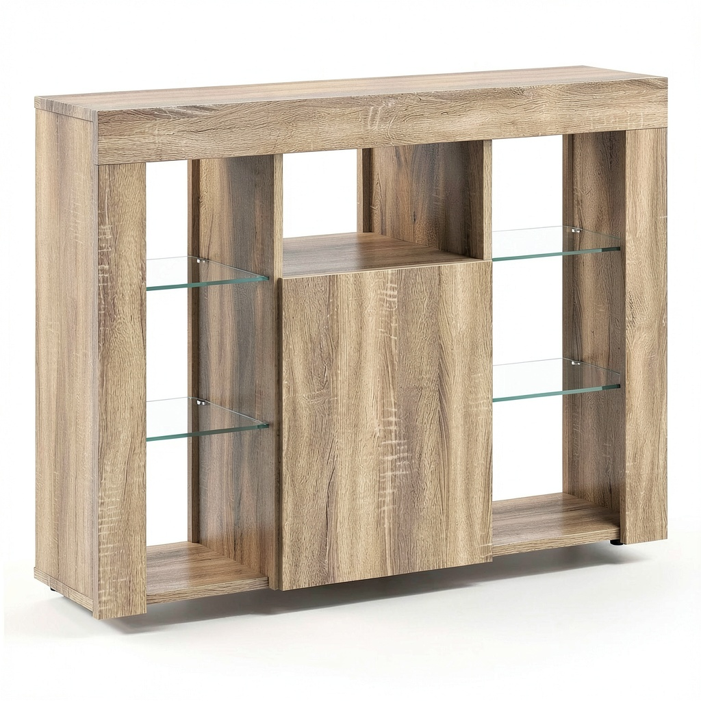 Meuble d’appoint, avec rangement, en chêne, 100 x 40 x 68 cm, pour le salon ou la chambre
