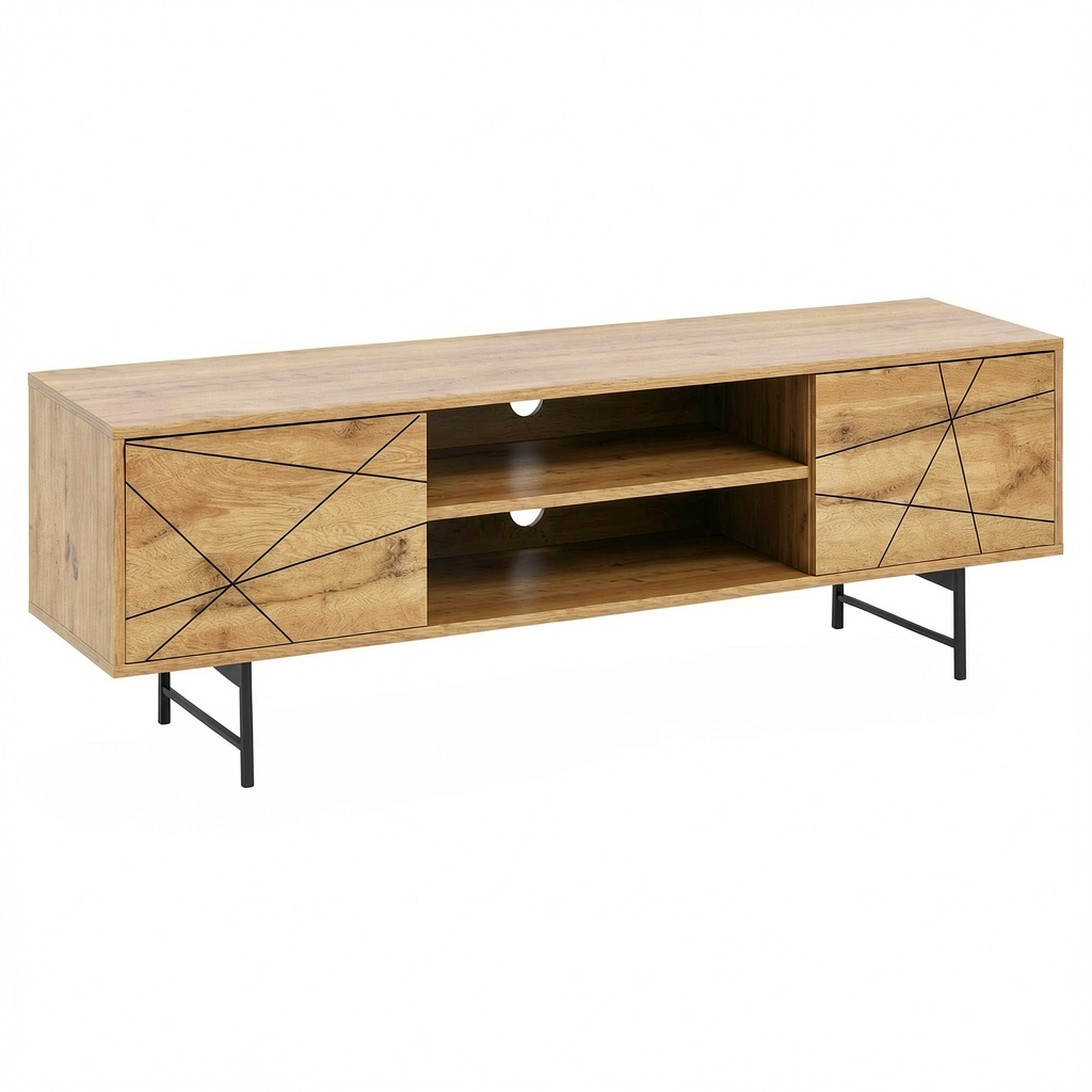 Meuble TV, en chêne, 160 x 45 x 40 cm, pour le salon